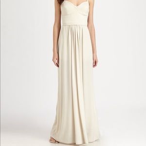 BCBG long white kyra bustier dress